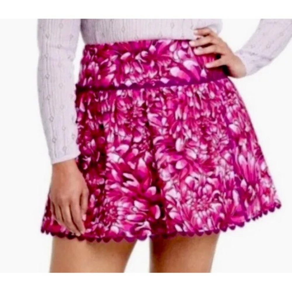 Kika Vargas x Target Mum Floral Scalloped Edge Pleated Skirt Pink Womens 14 NWT